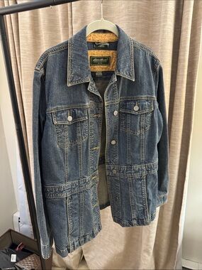 Eddie Bauer Dark Blue Denim Trucker Jacket